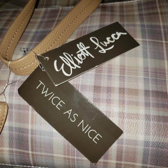 Elliot Lucca Delphine 2 in 1 Tote Sand Plaid - Picture 6 of 12